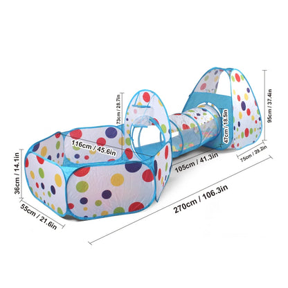 Children's Play Tent, Toy Ball Pool - Play Tunnel - Triangular Tent, Polka Dot Design, Outdoor Leisure Toy Playhouse, Portable Toy Castle Tent, Fun Pop-Up Toy Playpen, Ideal Holiday Gift for Kids, Christmas and Halloween Gift