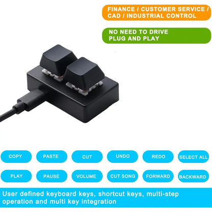 2-key Shortcut Keyboard Copy And Paste USB Custom Programmable Macro Mechanical Keyboard Hot Key Mouse