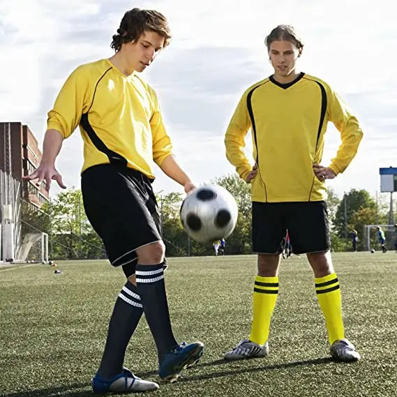 Unisex Compression Socks Football Socks Non-slip Long Tube Knee High Stockings Socks Striped Soccer Socks Running Sports Socks