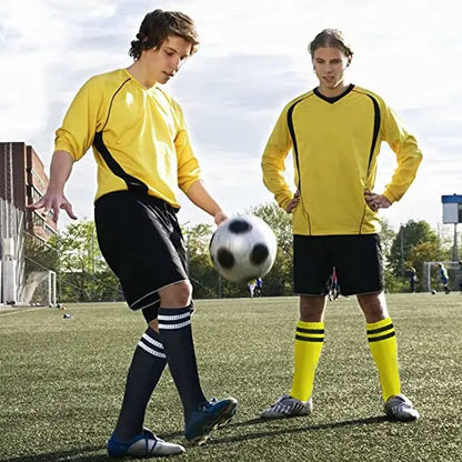 Unisex Compression Socks Football Socks Non-slip Long Tube Knee High Stockings Socks Striped Soccer Socks Running Sports Socks