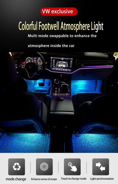 For Volkswagen VW Touareg Tiguan Passat Transporter Arteon Sharan EOS Jetta Scirocco Car Footwell Light Kit Interior Accessories