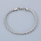 18K Gold 925 Sterling Silver 4MM Chain Bracelets For Men Women Unisex Simple Charm Bracelet Wedding Party Gift 20cm 8in