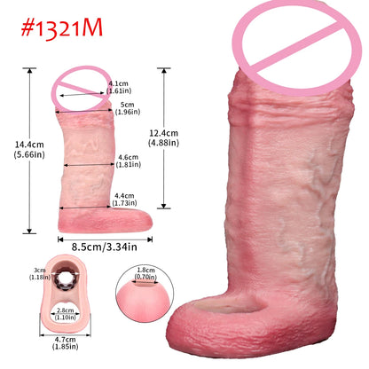 FAAK Silicone Penis Sleeve Ring Realistic Hollow Dildo Size S M Dildo Sheath Delay Ejaculating Cock Enlarger Sex Toys For Men