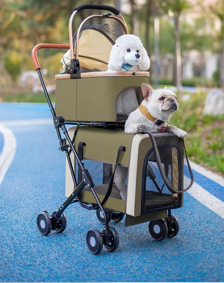 2026 New Multi Layer Pet Cart for Cats Dogs, Large Space Detachable Pet Carriers and Travel Gear