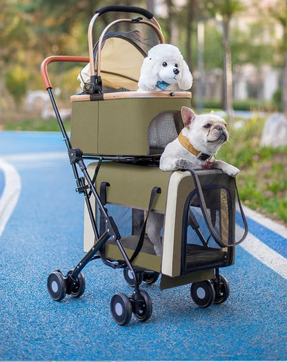 2026 New Multi Layer Pet Cart for Cats Dogs, Large Space Detachable Pet Carriers and Travel Gear
