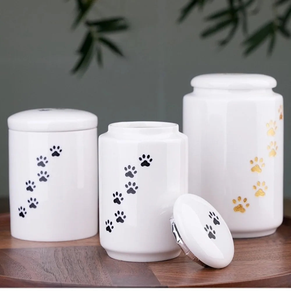 Ceramic Can urns for puppy ashes Sealed and moisture-proof pet souvenir animal funeral urn portable pet memorials and gifts