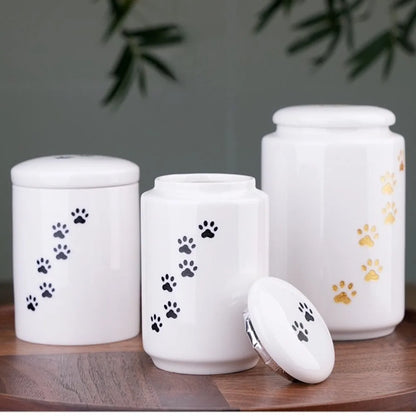 Ceramic Can urns for puppy ashes Sealed and moisture-proof pet souvenir animal funeral urn portable pet memorials and gifts