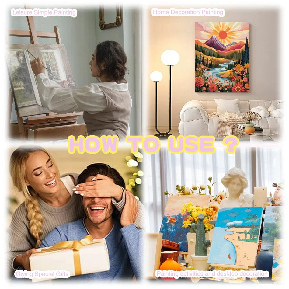 RUOPOTY Frame Painting By Numbers For Adults Landscape Diy Gift Wall Art Picture On Numbers For Home Decors Artwork