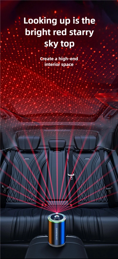 Car LED Aromatherapy Auto Machine Starry Sky Atmosphere Light Automatic Fragrance Intelligent Spray Car Aromatherapy Accessories