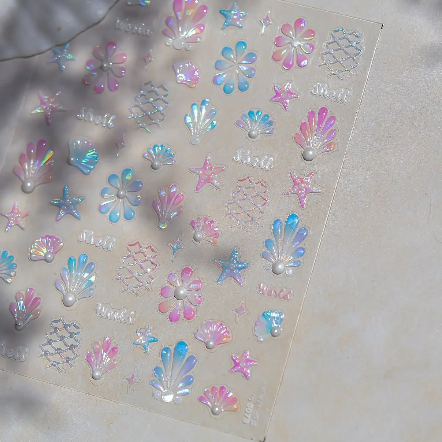 Ocean Shell Starfish Shell Conch Whale Dolphin Seahorse Coconut Tree Water Bubbles Self Adhesive Nail Art Sticker Manicure Decal