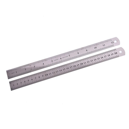 30cm  METAL RULER Stainless Steel Straight Edge Drawing Cutting Non Skid Back