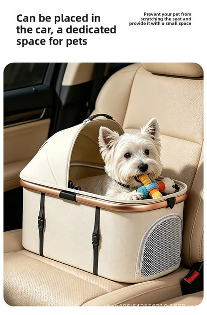 Twin Pet Cart Double Cabin Walking Pet Artifact Cat and Dog Outdoor Small and Medium Lightweight Foldable Double Layer Cart