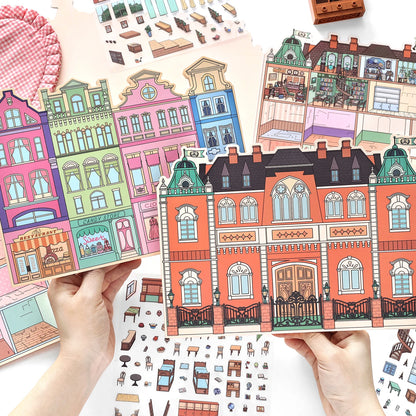Kawaii College of Fine Arts 3D Candy Apartment Landscape Sticker  DIY Pocket Cabin Scene festival gift