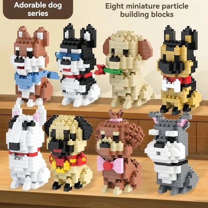 DIY Creative Micro Building Blocks Set  Dogs  Cartoon Character Models DIY Educational Toys For Children Birthday Gift