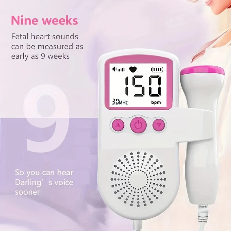 3.0MHz Fetal Doppler Infant Antenatal Heart Rate Monitor Home Sonar Doppler Stethoscope Maternal Home Fetal Monitor