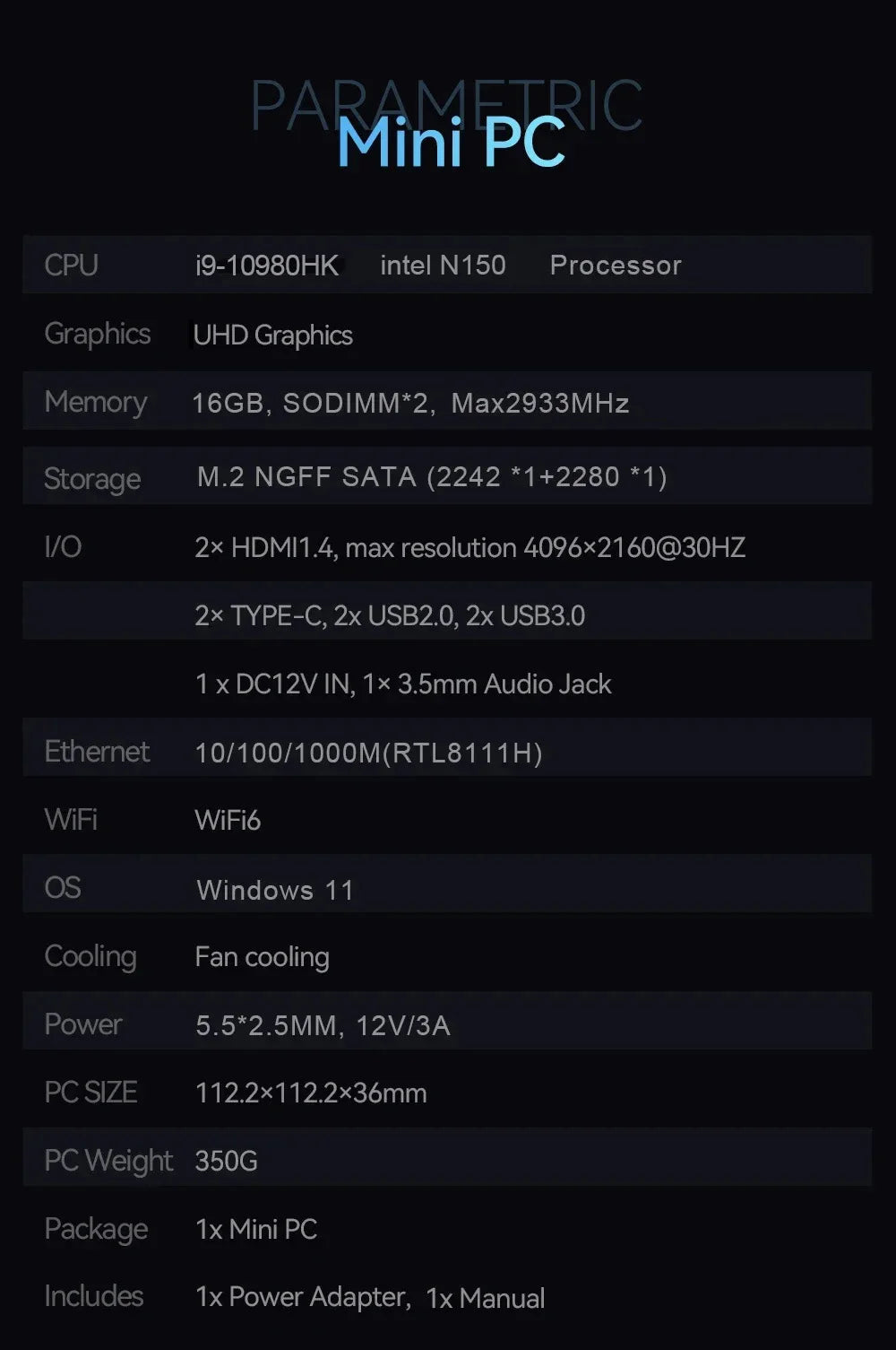 [3 Years Warranty]Mini PC Windows 11 Intel N150/i9 10980HK Desktop Gaming Computer PC 32GB RAM 1TB M.2 SSD WiFi 6 BT5.2 Pc Gamer