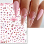 3d Nail Art Decals Watercolor Florals Purple Green Pink Flowers Leafs Fruit Adhesive Sliders Nail Stickers For Manicure
