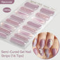 Gradient Auroras Semi Cured Gel Nail Strips Sparkly Shinning DIY Gel Polish Stickers for Nails Works with UV/LED Nail Lamps
