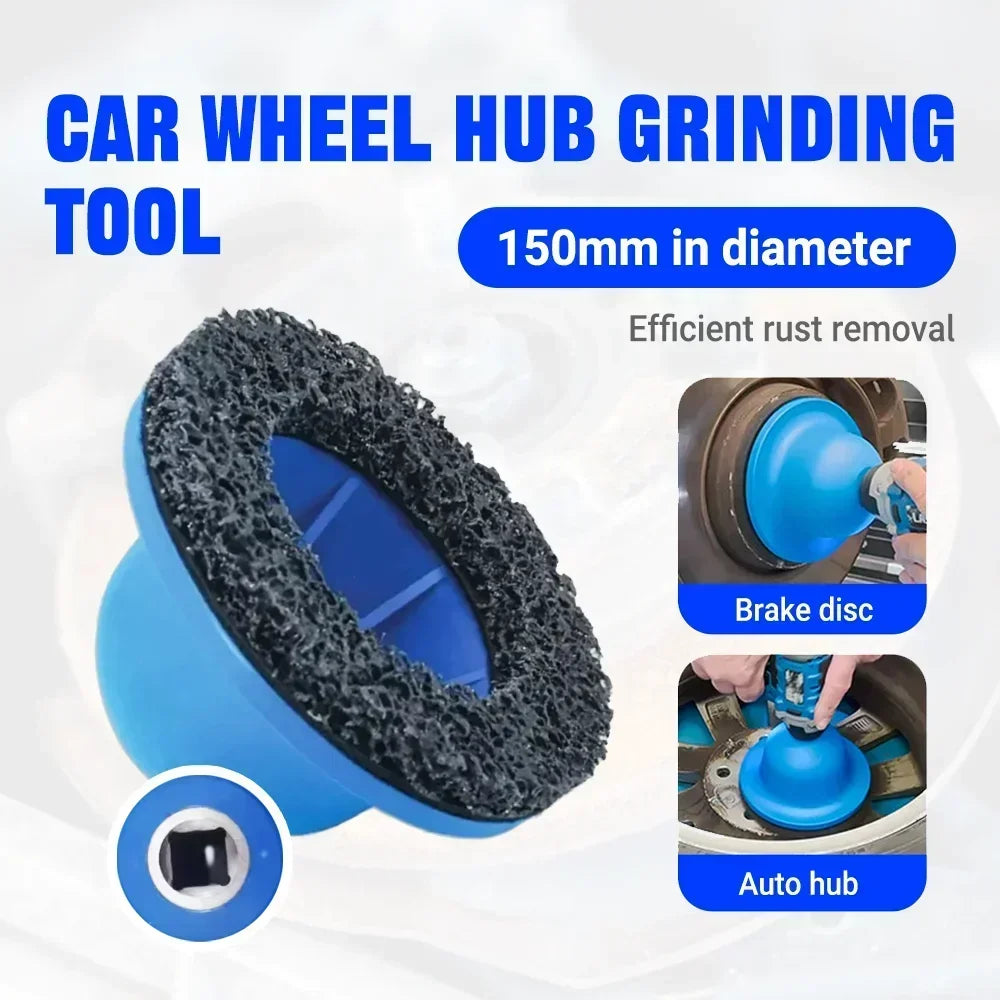 Vehicle Wheel Hub Grinding Machine Set 150mm for 1/2 Inch Rod Rust Removal Paint Polishing Wheel Brake Disc Cleaning Tool