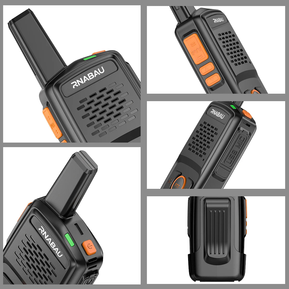 Mini Walkie Talkie RNABAU 16 Channels Professional MT-N1 UHF 400-470MHZ Match Baofeng Two Way Radio