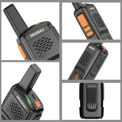 Mini Walkie Talkie RNABAU 16 Channels Professional MT-N1 UHF 400-470MHZ Match Baofeng Two Way Radio