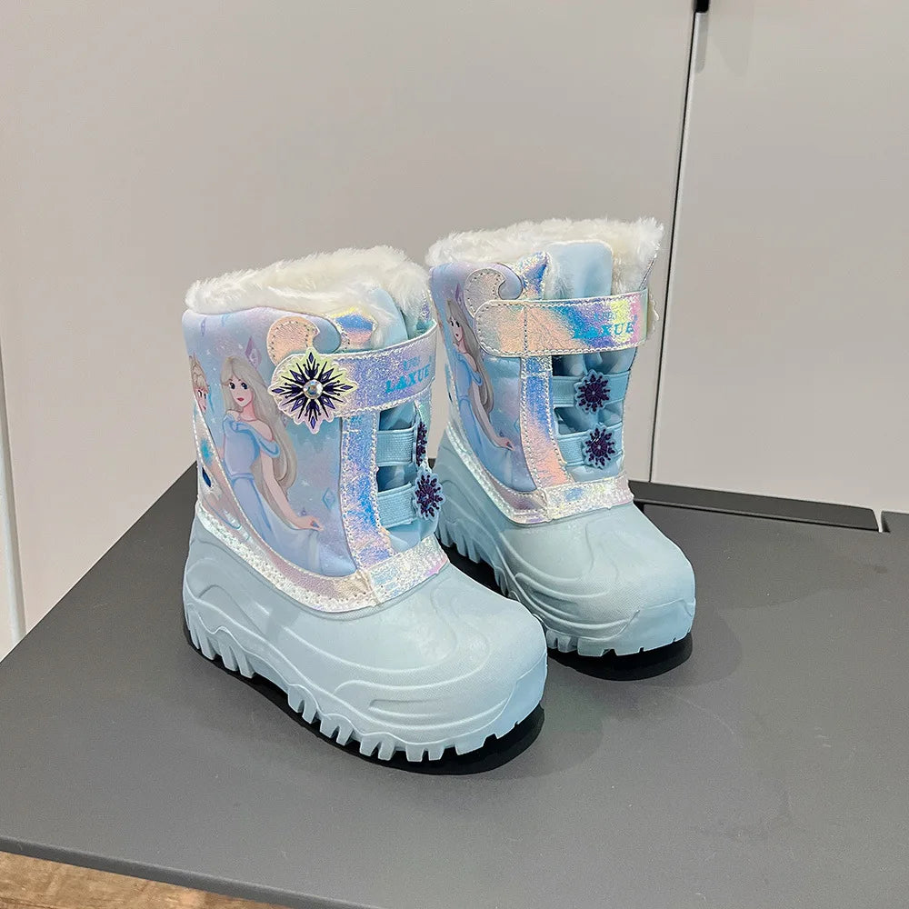 Girls Unicorn Snow Boots Waterproof Slip Resistant Cold Weather Shoes Brand Boy Girls Rubber Boots for Kids Fashion Sneakers