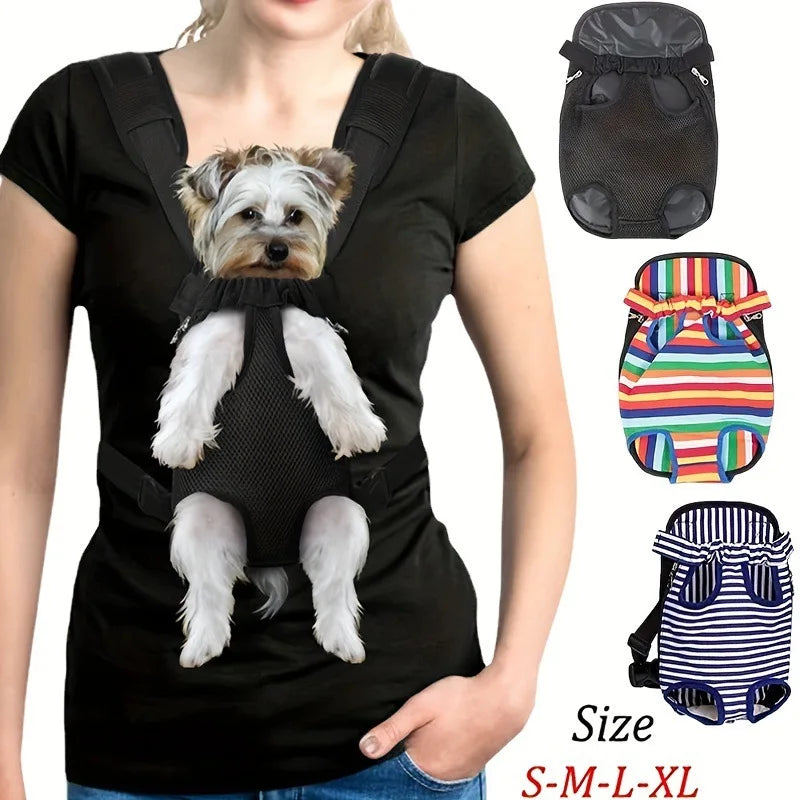 Breathable Pet Dog Cat Chest Carrier Backpack Hands-free Outdoor Travel Bag for Small Pets