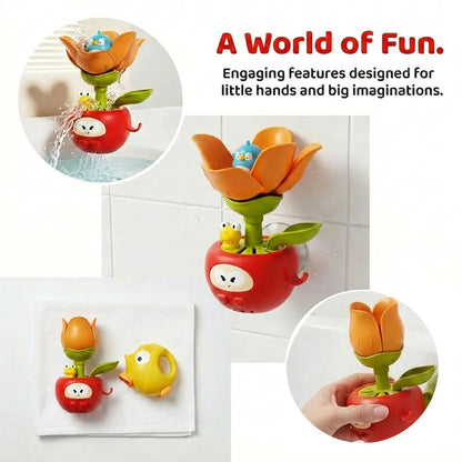 Cute Sprinkler Flower Bath Toy for Toddlers, Interactive Watering Flowering Toy Water Play Water with Suction Cup in Bathtub