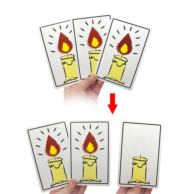 Re-Living Flame Candle Cards Magic Tricks Close Up Street Illusions Gimmicks Mentalism Props Comedy Relighting Candles Card Toys
