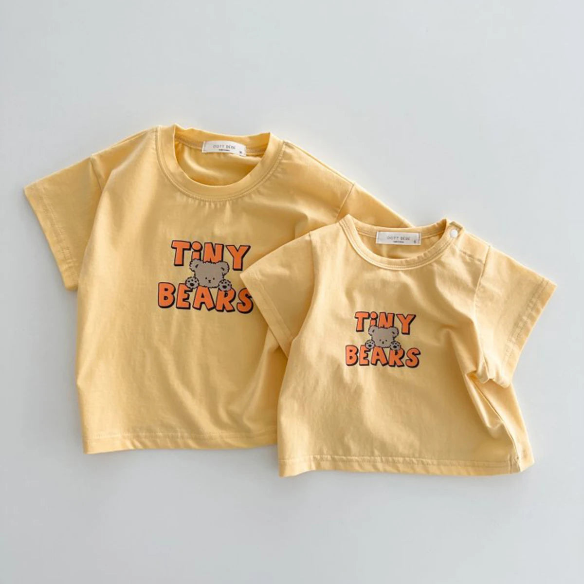 Summer Newborn Infant Baby Girls English Bear Printing Pullover T-Shirt Kids One-Piece Fashion Baby Clothing