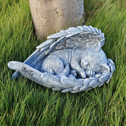 Personalized Cat Pet Memorial Stones Gifts Ornament, Pet Loss Sympathy Remembrance Gifts Cat Grave Markers Cat Statue