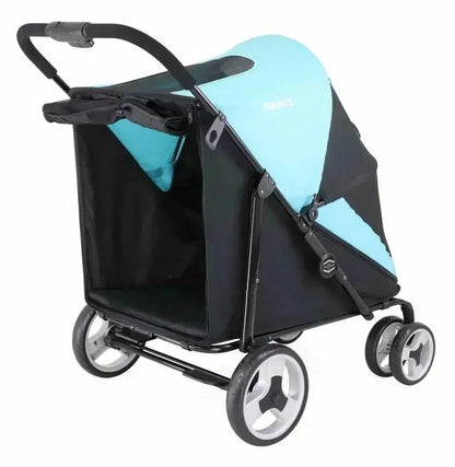 Portable Golden Retriever Large Dog Pet Stroller Cart Simple 4-wheel Foldable Large Capacity Stroller Outdoor Travel Pet Trolley