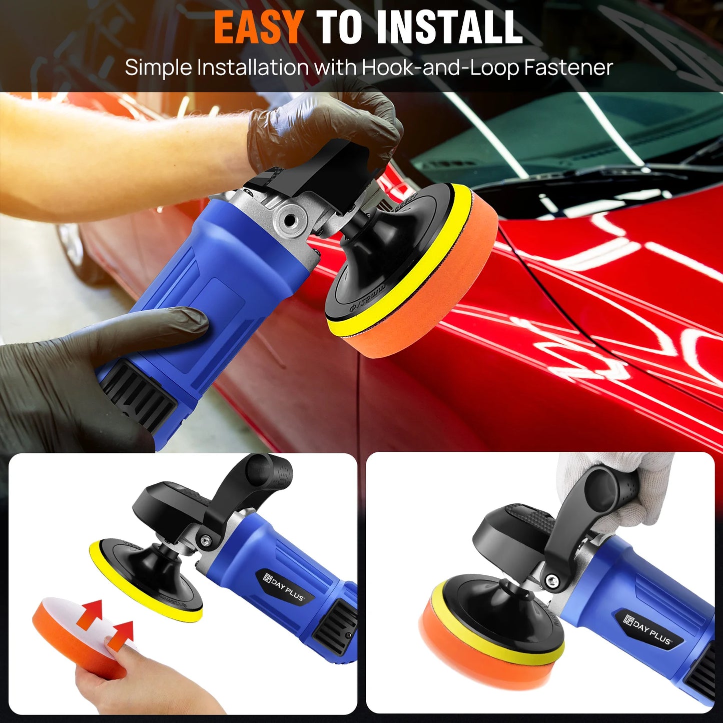 6000W Car Polishers and Buffers, Electric Car Polisher Machine with 6 Variable Speed 150-180mm Buffer Polishing Waxing Machine