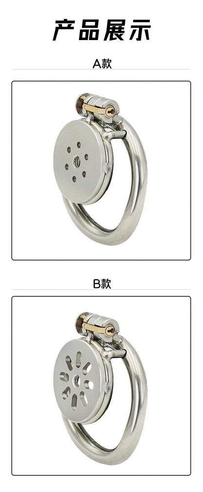 Stainless Steel Male Chastity Device Flat Plate Metal Chastity Lock for Adult Men SM Products Erotic Urethral Lock Sex