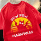 Pew Pew Madafakas Cat With Two Guns T-Shirts Man Street Summer Short Sleeve Harajuku Cotton Tshirt Oversized Breathable Tops