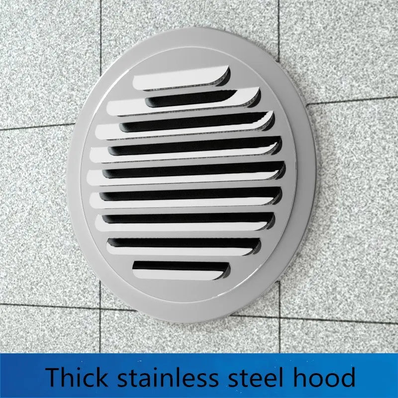 Stainless Steel Exterior Wall Air Outlet Grille Round Duct Cap Air Ventilation Cover Hole Plug 70-200mm Wall Ventilation System