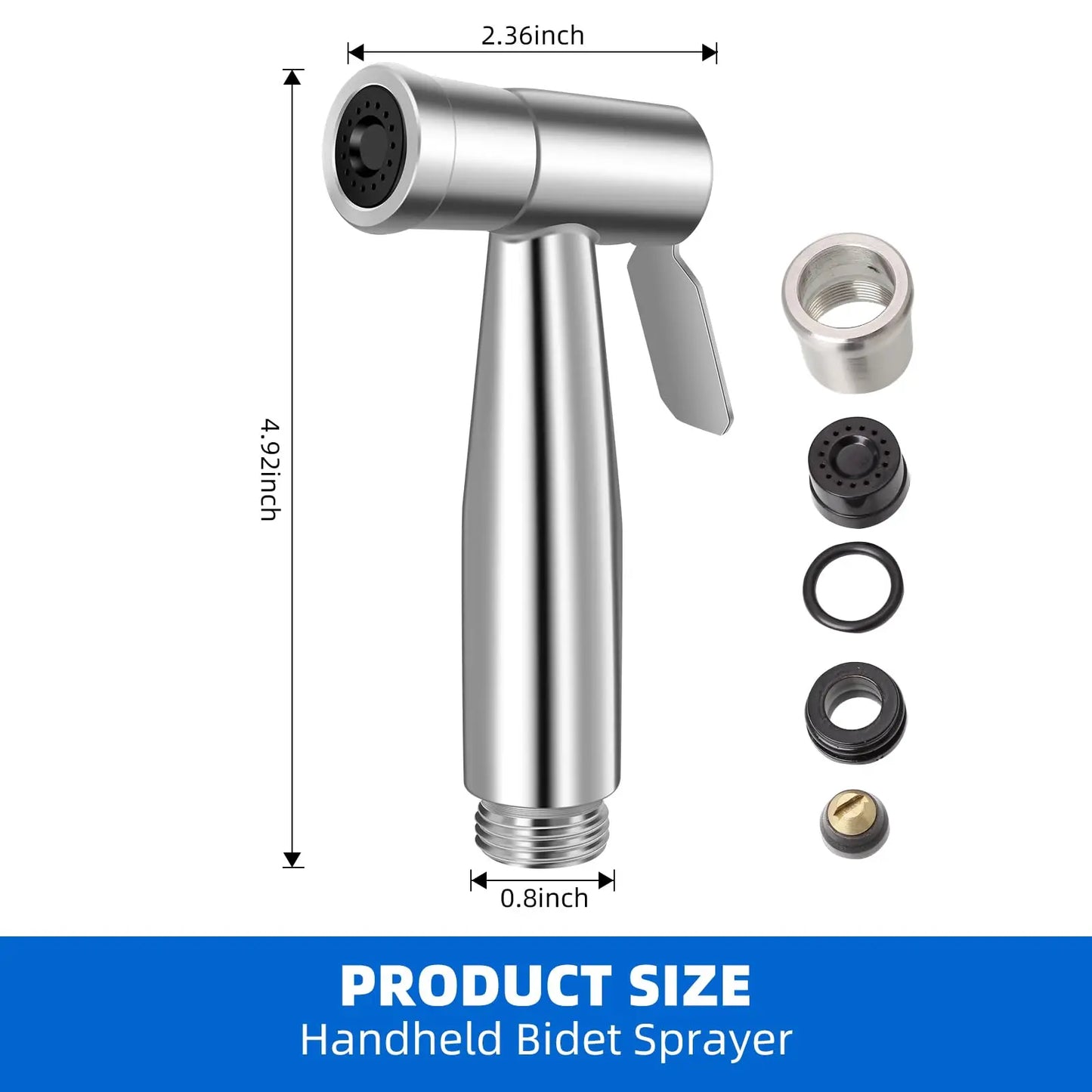 Portable Pressurized Handheld Bidet Sprayer Nozzle for Feminine Hygiene Care & Toilet Washing Cleaning Bathroom Accessory