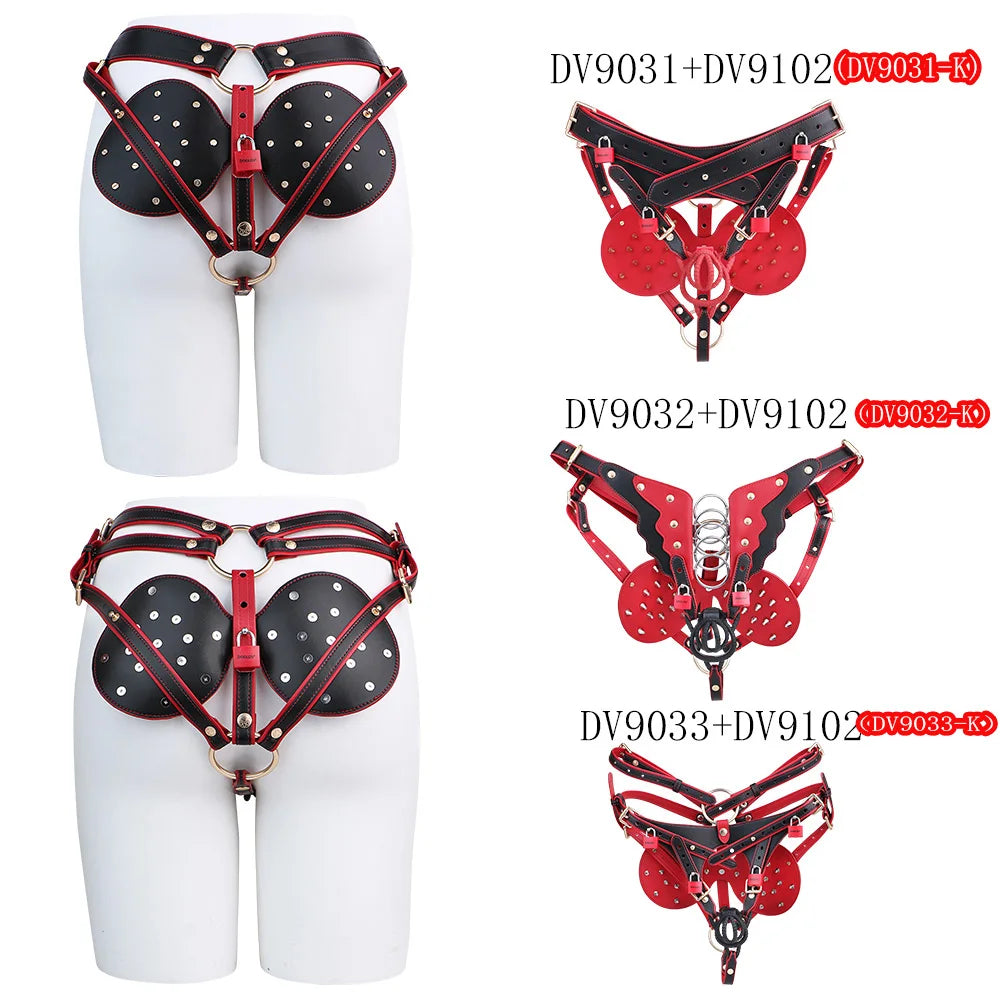 FRKO Fantasy Men Punishment Panties PU Leather Harness Belt Rivet Stimulation BDSM Slave Games Fetish Sex Toys For Men Gays 18