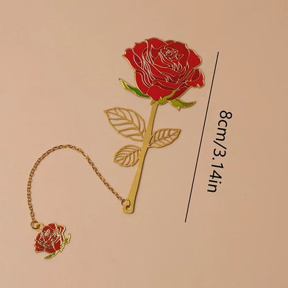 1 Piece of Exquisite Metal Rose Bookmark, Light Luxury Design Hollowed Out Bookmark, Perfect Gift for Teachers