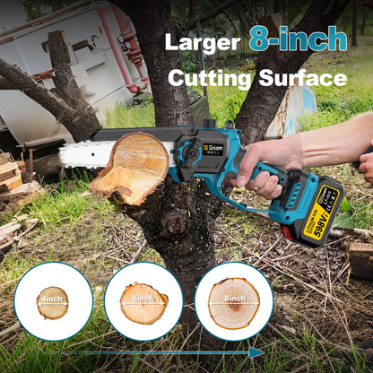 Gisam 8Inch Brushless Telescoping Pole Electric Chainsaw High Branch Saw Garden Pruning Power Tool For Makita 18V Battery Pin