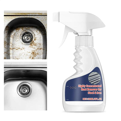 NEW All-Purpose Rust Remover Spray 120ML, Fast-Acting Iron Oxidation Eliminator, Restores Shine, Safe on Various Surfaces