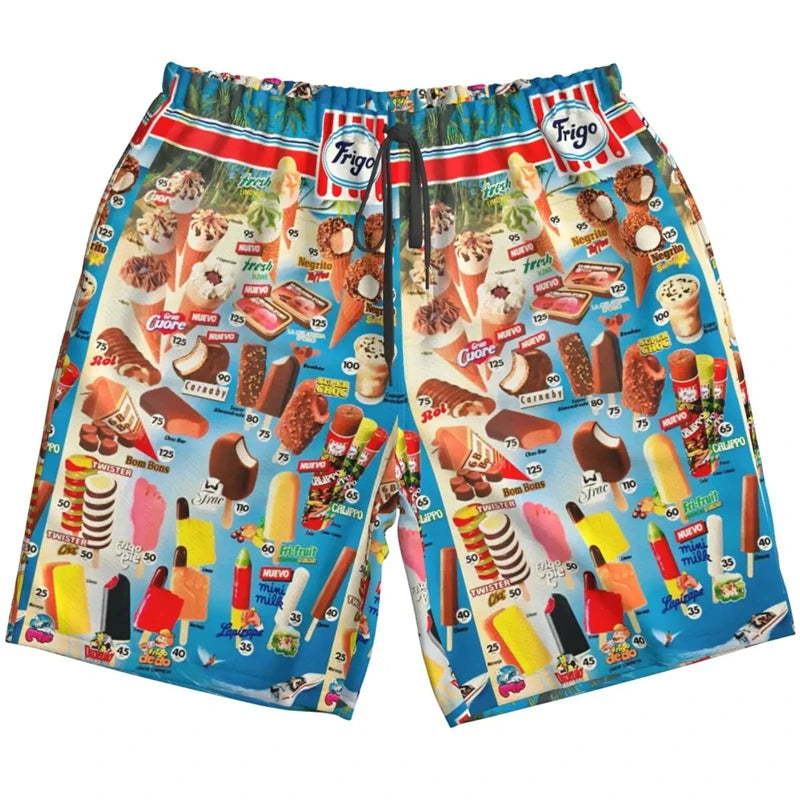 2024 Hawaiian Shirt For Men Summer Ice Cream T-Shirt Beach Prints Short Sleeved Shirt Tops Casual Original Design Men's Clothing