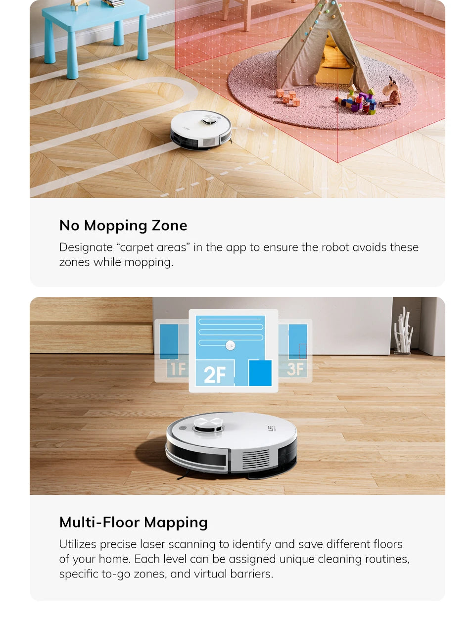ILIFE V30 Robot Vacuum Cleaner, Laser Navigation, 10000Pa Suction, Up to 150min Runtime, APP Control, Customizable Cleaning, 2-in-1 Vacuum & Mop, No-Go Zones, Multi-Floor Mapping, Support Voice Assistance