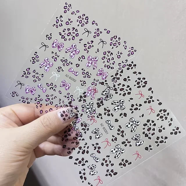 2Sheets French Gradient Line Nail Art Stickers 3D Self-Adhesive White+Black Slider Design Stencil Manicure Guides DIY Nail Decor