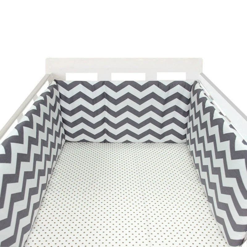 Nordic Stars Baby Bed Thicken Bumpers Zipper Design One-piece Crib Around Cushion Cot Protector Pillows 200*30 CM