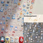 Collage Text English Letter Musical Note Star Graffiti Colorful 5D Love Heart Bowknot Nail Art Sticker Adhesive Manicure Decals