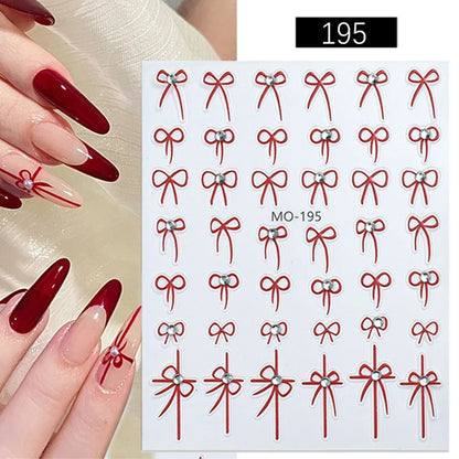 White Black French Line Nail Stickers Stripe 3D Gradient Lines Sliders DIY Stickers for Nails Nail Accessories Manicure Decor
