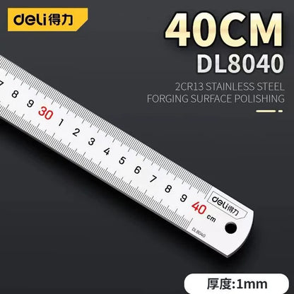 Deli 1 Pcs 15/20/30/50cm Multi-standard Measuring Ruler Stainless Steel Woodworking Portable Hand Percision Measuring Tools