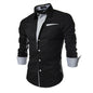 Mens Striped Shirts Business Slim Fit Male Shirt Black White 2025 Long Sleeved Social Clothes Camisa Masculina Vetement Homme