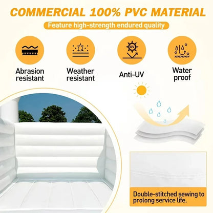 Commercial Durable White Wedding Bounce House Inflatable Combo Bouncy Castle With All Pvc For Indoor Outdoor Kids And Tollders